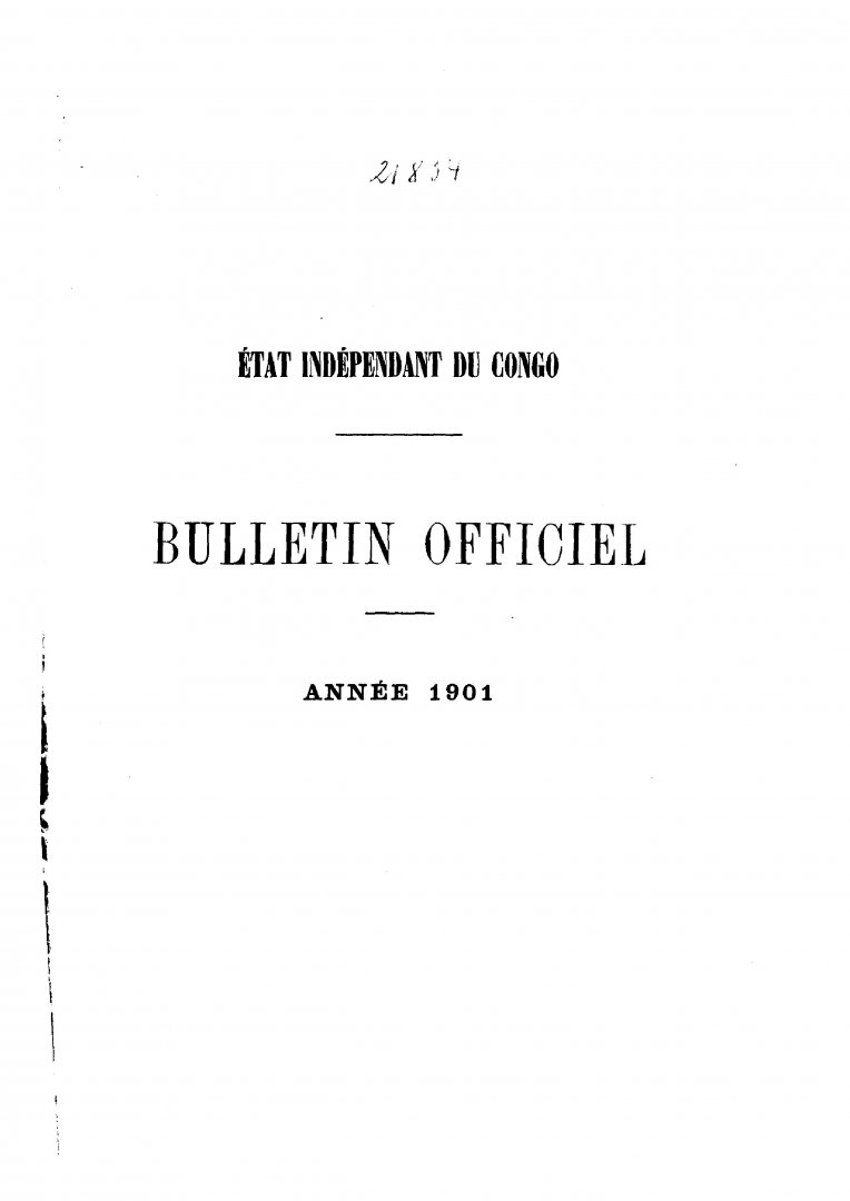 Etat Indépendant du Congo - roi Léopold II - Etat Indépendant du Congo - Bulletin Officiel – Année 1901