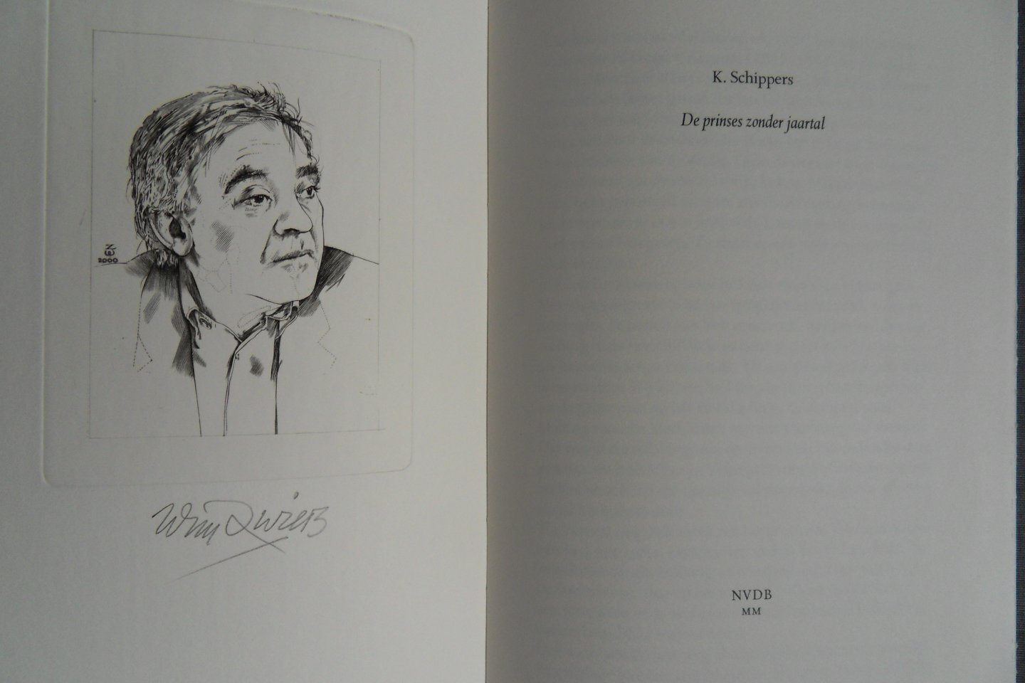 Schippers, K. [ Gesigneerd door de auteur onder het colofon ]. - De prinses zonder jaartal. [ Beperkte oplage van 220 exemplaren ]. [ Compleet met de bijbehorende kaart ].