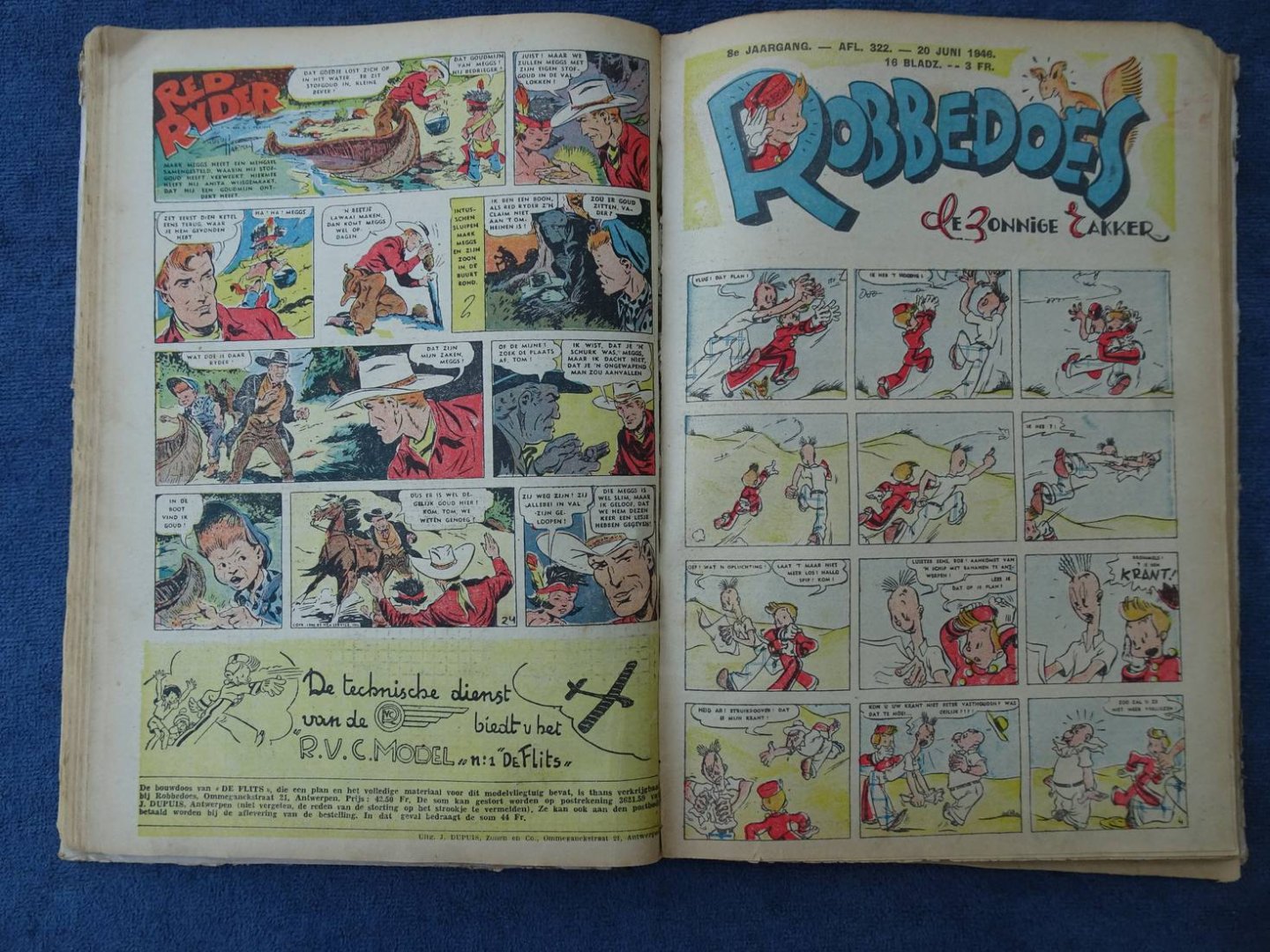 Diverse auteurs. - Robbedoes. Album. Ingebonden 8e jaargang, de nummers 316 tot en met 332.