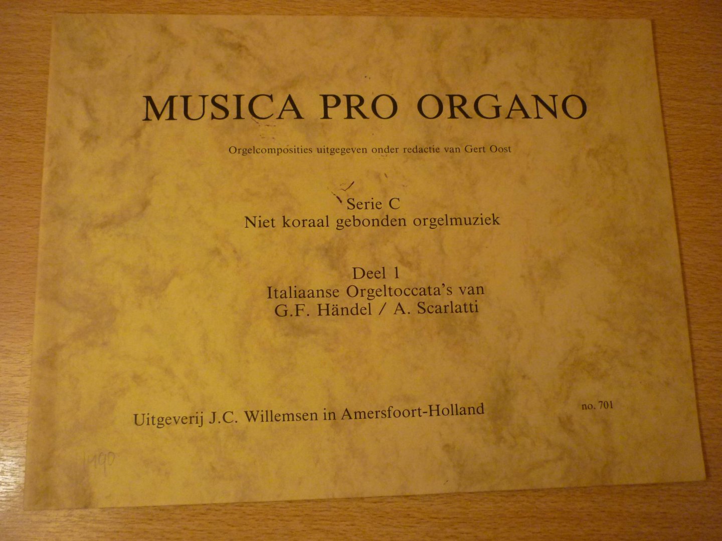 Oost; Gert; onder redactie van - Musica Pro Organo; Serie C; Deel 1 - Italiaanse Orgeltoccata's van Handel en Scarlatti