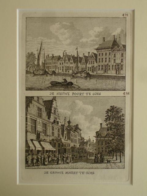 Goes. - De nieuwe poort te Goes. - De groote markt te Goes.