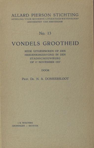 Donkersloot, N.A. - Vondels grootheid.