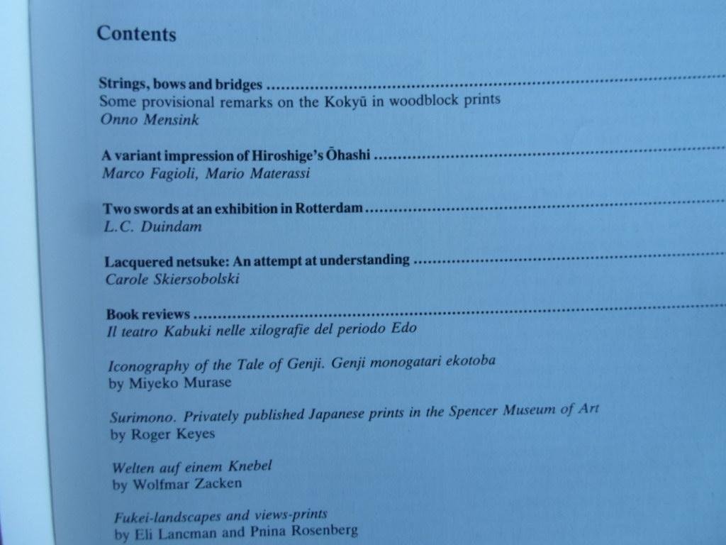  - Andon, Shedding Light on Japanese Art, Bulletin of the Society for Japanese Arts and Crafts- Vereniging voor Japanse Kunst