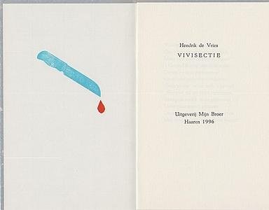 VRIES, Hendrik de - Vivisectie.