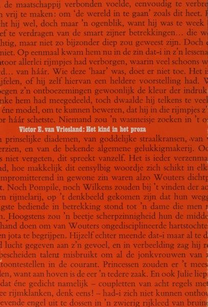 Vriesland, Victor E. van. - Het kind in proza.
