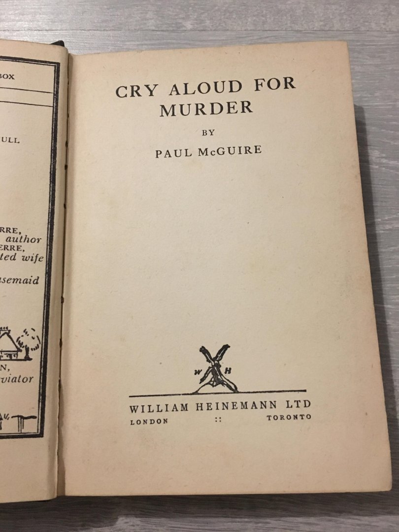 Paul McGuire - Cry aloud for murder