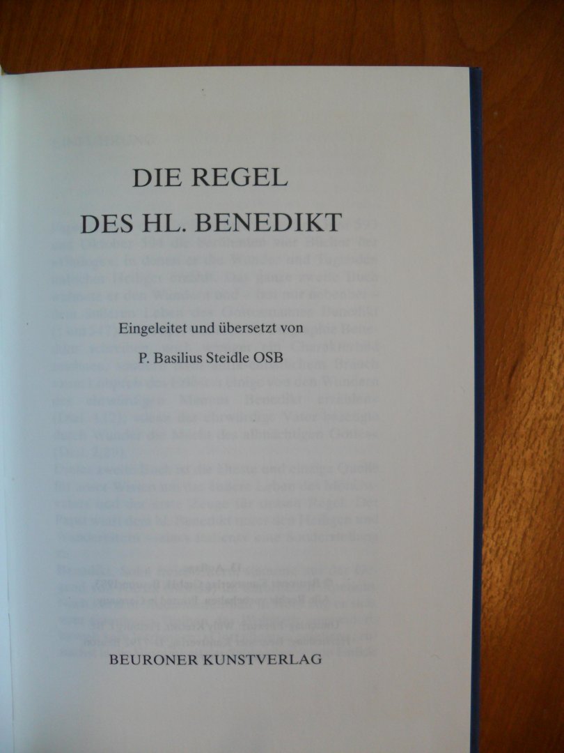 Basilius P.Steidle OSB (ubersetzt) - Die regel des heiligen Benedikt