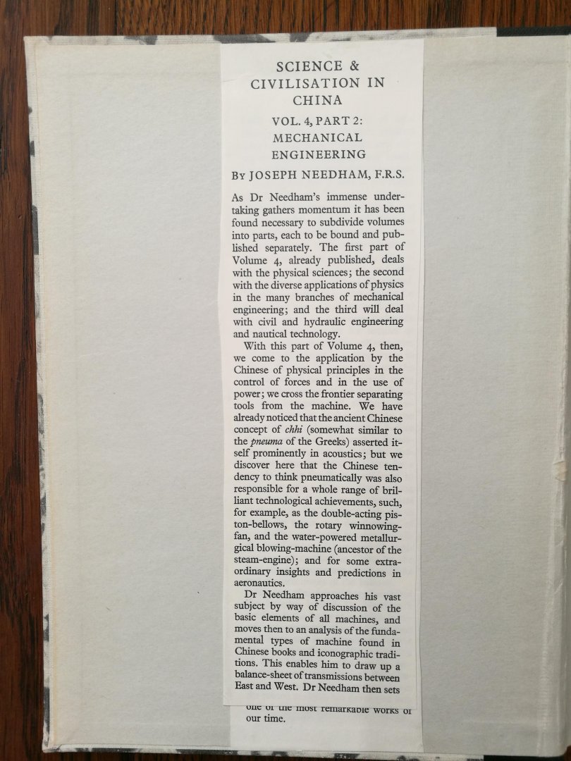 Needham,Joseph - Science and Civilisation in China Volume 4 Part 2 Section 27 Mechanical Engineering
