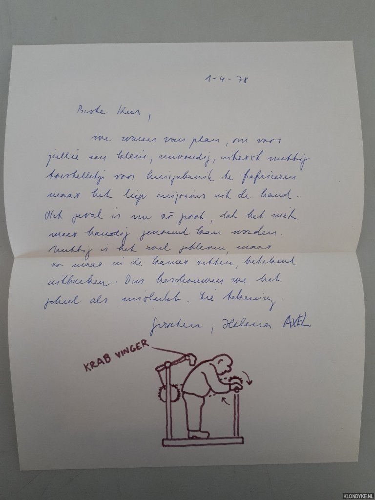 Broos, Kees - Axel en Helena van der Kraan: Objecten *met GESIGNEERDE brief met kleine ORIGINELE TEKENING*