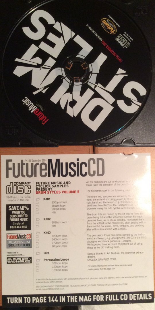 Future Music cd - Drum Styles volume 5. FM156