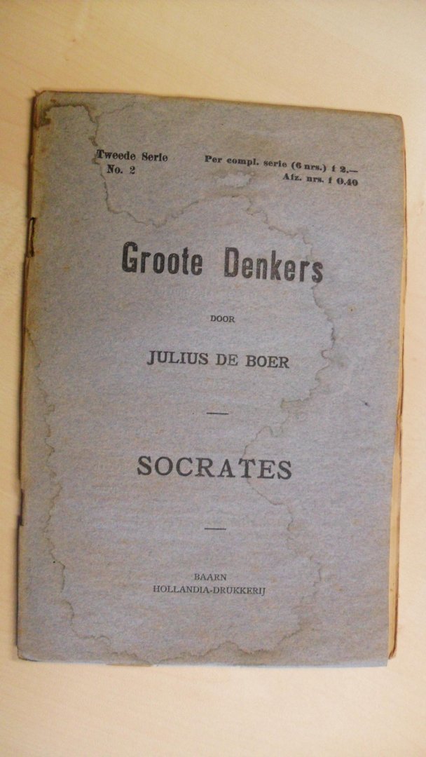 Boer Julius de - GROOTE DENKERS: SOCRATES ~ no 2~