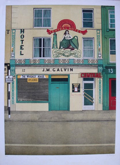 MORITZ, Klaus - Central Hotel J.M.Calvin. Original coloured lithograph.