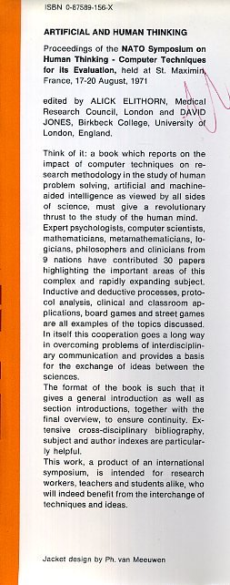 Elithorn, Alick and David Jones(Editors) - Artificial and Human Thinking.