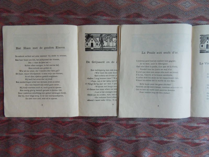 Fontaine, La. - Arbeid en Spaarzaamheid - Le Travail et L`Épargne. - Eenige Fabelen / Quelques Fables. [TWEE UITGAVEN Nederlands en Franstalig van dezelfde titel].