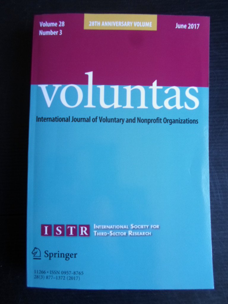  - Voluntas, International Journal of Voluntary and Nonprofit Organizations, 28th Anniversary Volume