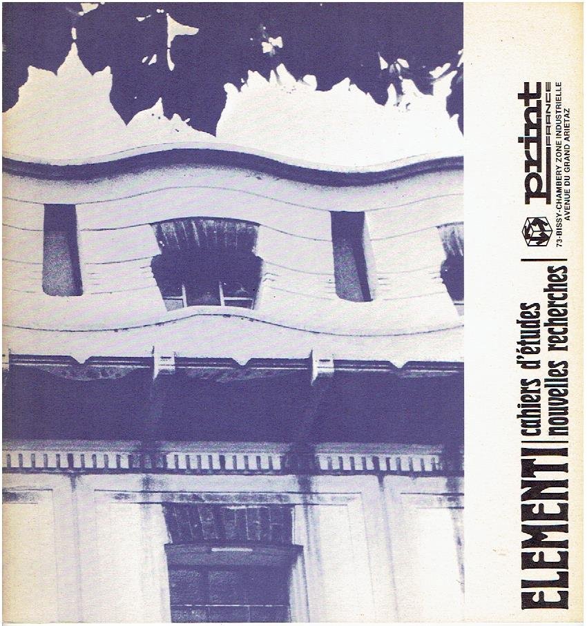 MININI, Fabio / Mila PISTOI [Texte] - Elementi. Cahiers d'etudes nouvelles recherches - Année IV-no. 3.