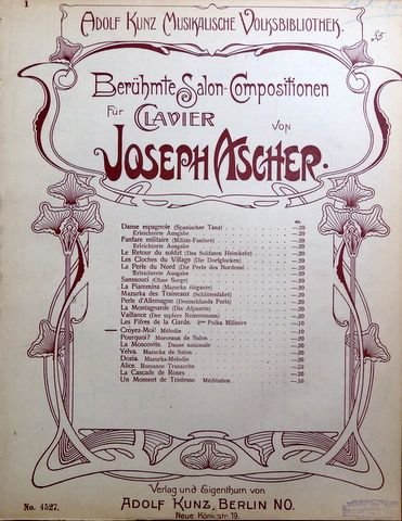 Ascher, Joseph: - Berühmte Salon-Compositionem für Clavier: Croyez-moi!"