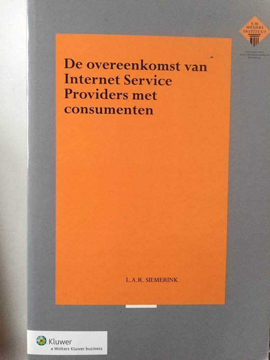  - De overeenkomst van Internet Service Providers met consument