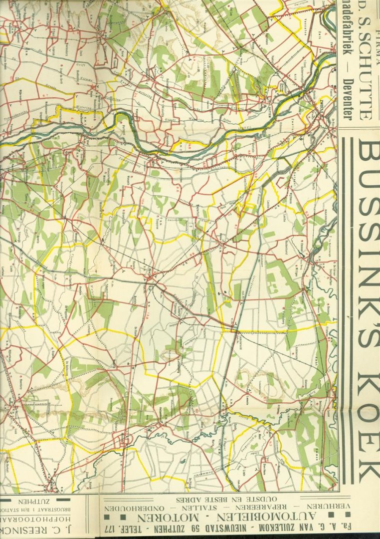 B ten Broecke Hoekstra - (PLATTEGROND / KAART - CITY MAP / MAP) Reiskaart voor het schoonste gedeelte van Gelderland en Overijsel