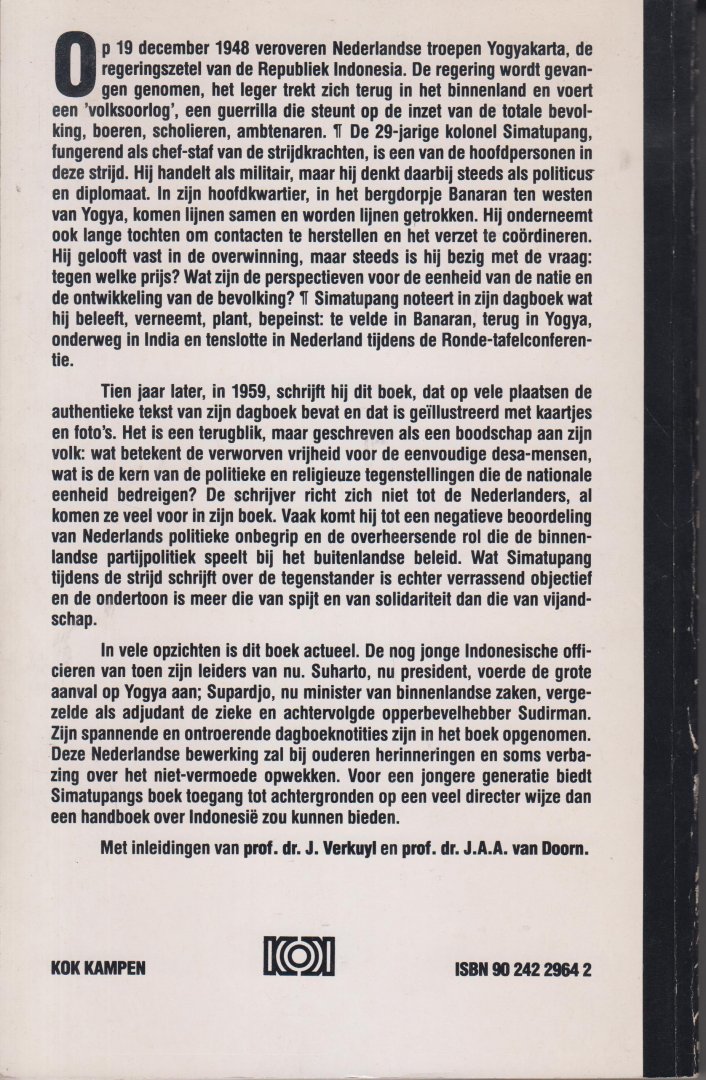 Simatupang (voormalig chef-staf van de Indonesische strijdkrachten), Dr Tahi Bonar - Het laatste jaar van de Indonesische Vrijheidsstrijd, 1948-1949. Een authentiek verslag door de voormalig chef-staf van de Indonesische Strijdkrachten.