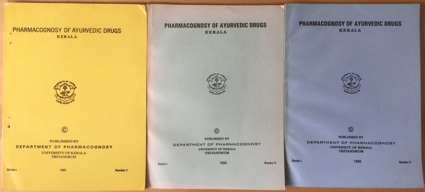 K. Narayana Aiyer, M. Kolammal (Prof. N. Lakshmi) - Pharmacognosy of Ayurvedic drugs (Kerala), COMPLETE, series 1, number 1-12