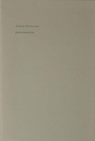 Platen, August von. - Zeven sonnetten uit de Sonette aus Venedig 1824.