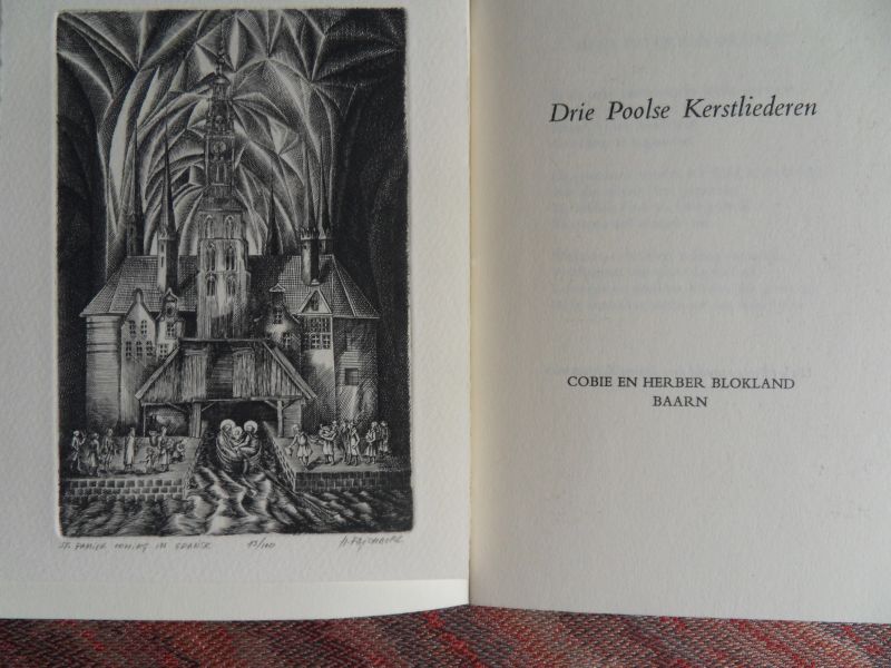 Kajetanowicz, Joanna (vertaling uit het Pools). - Drie Poolse Kerstliederen. [ Genummerd ex. 13 / 100 ]. [ Met fraaie gesigneerde kopergravure ].