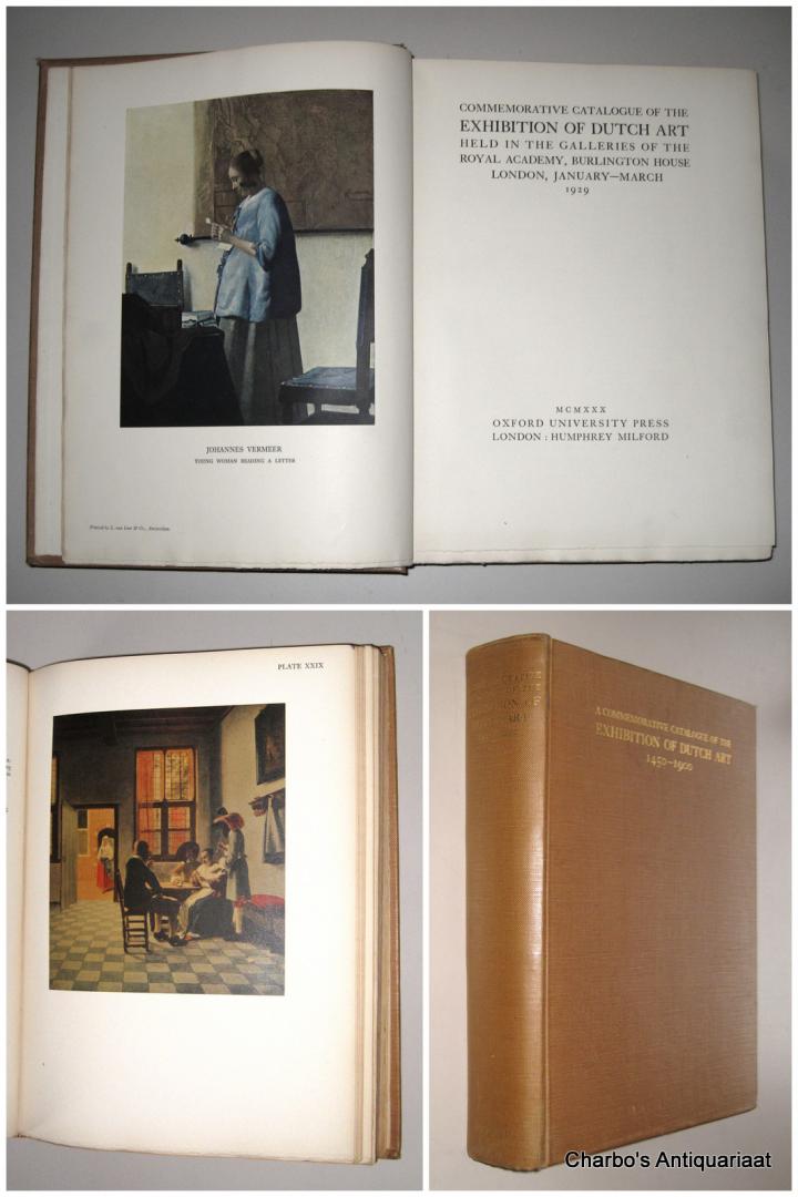 ROYAL ACADEMY, - Commemorative catalogue of the exhibition of Dutch art held in the galleries of the Royal Academy, Burlington House, London,  January-March 1929. Intro by C.J. Holmes.
