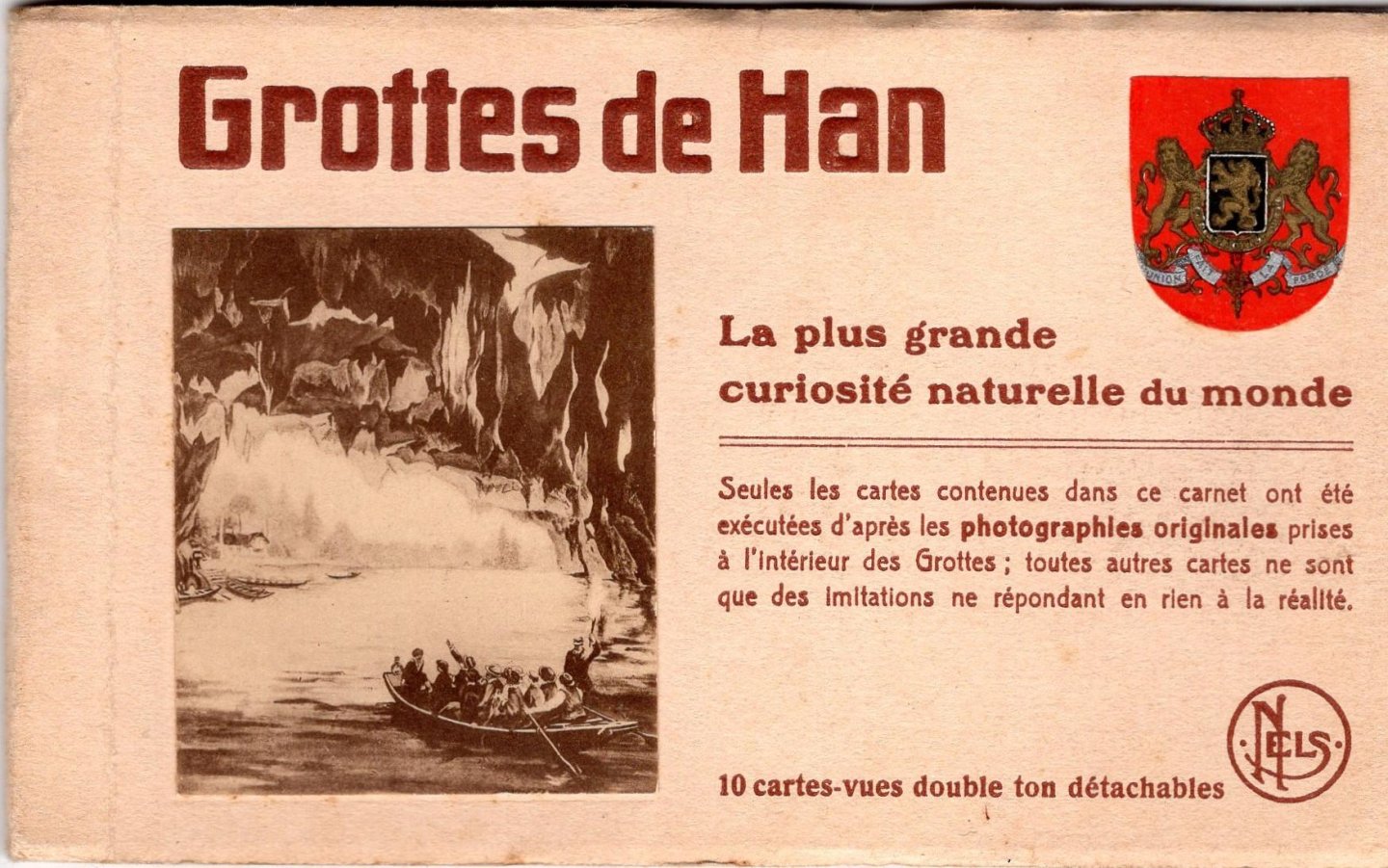  - Grottes de Han, La plus grande curiosité naturelle du monde. 10 cartes-vues double ton détachables