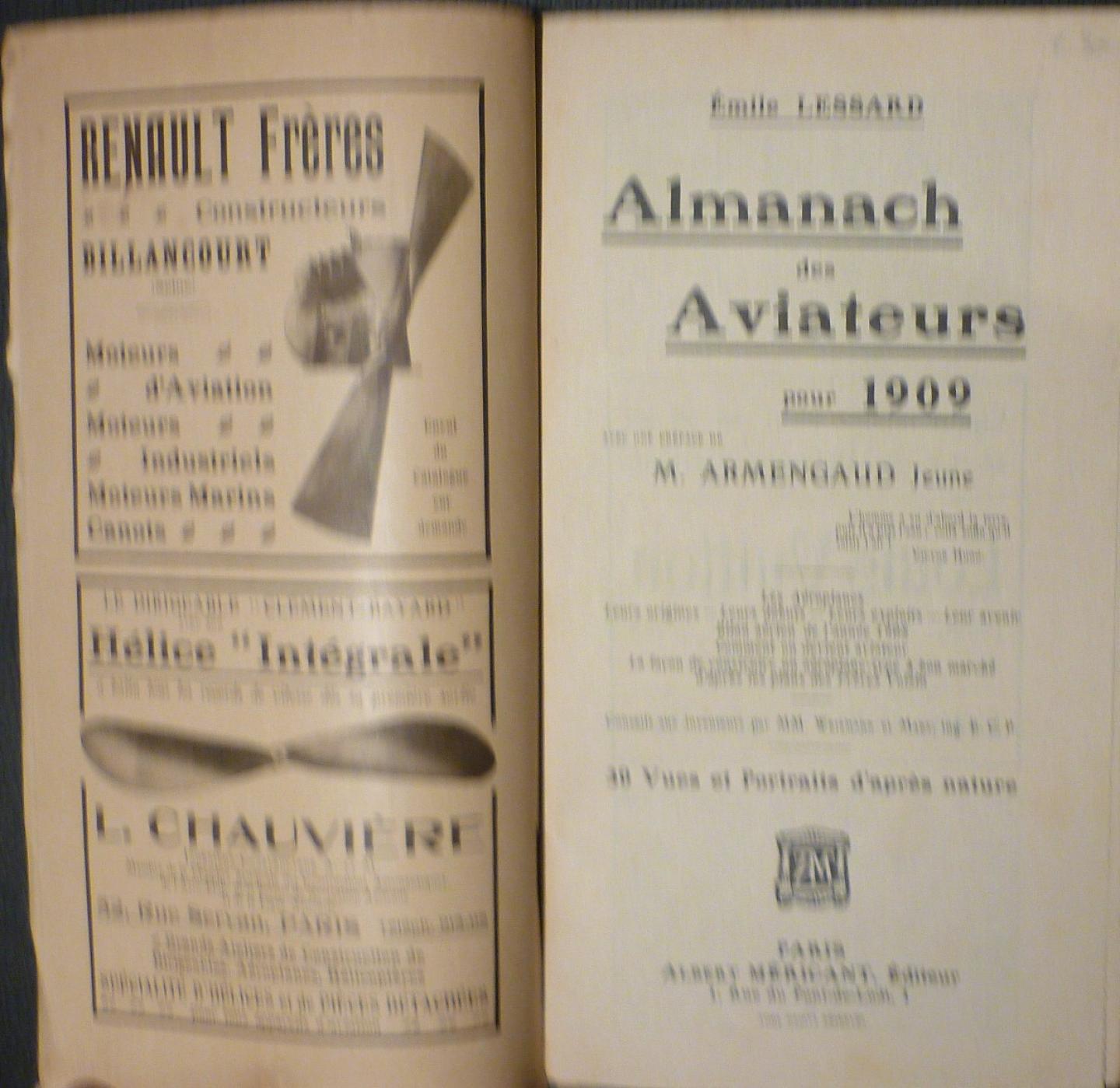 Lessard, Émile - Almanach des Aviateurs pour 1909