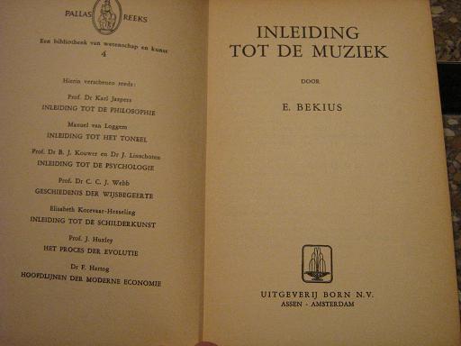 Bekius, E. - Inleiding tot de muziek