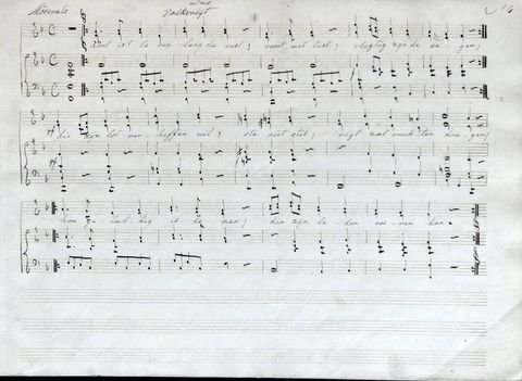  - [Muziekhandschrift, ca. 1830] Duo / Volksvlijt [Kort is `t leven lang de rust, voort met lust]