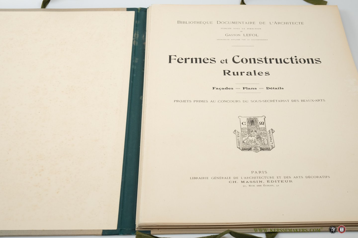 LEFOL, GASTON (ed.). - Fermes et constructions rurales. Façades, plans, détails. Projets primés au concours du sous-secrétariat des Beaux-arts.