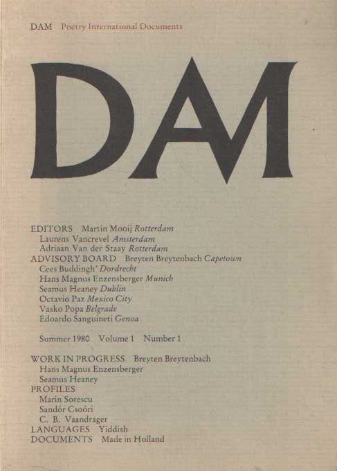 Mooij, Martin (samensteller) - DAM Poetry International Documents. Summer 1980, Volume 1, Number 1