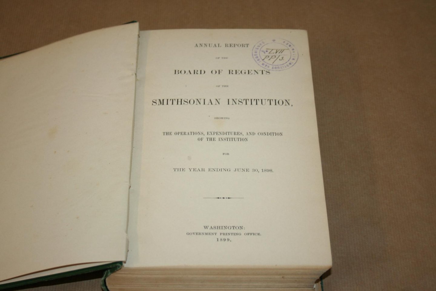  - Annual Report of the Smithsonian Institute - The Year ending June 30, 1898