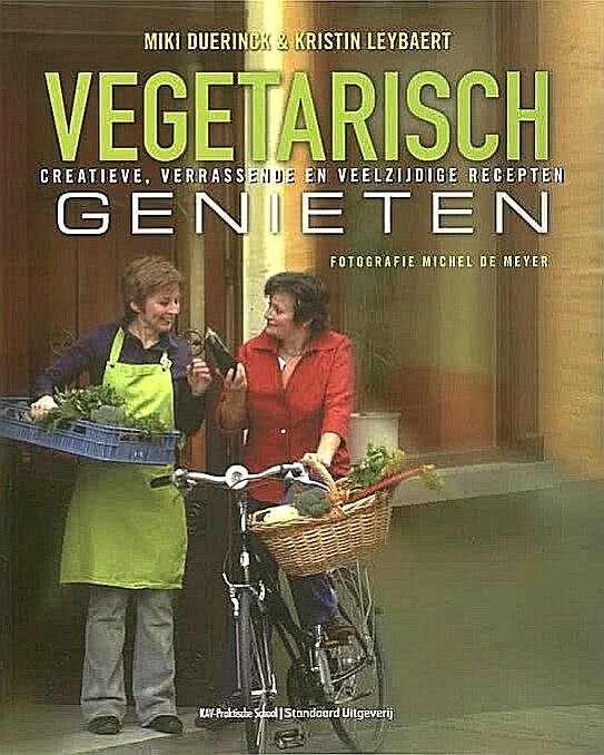 Duerinck , Miki . & Kritin Leybaert . [ isbn 9789002219771 ] 3716 - Vegetarisch Genieten . ( Creatieve, verrassende en veelzijdige recepten . )  Velen willen af en toe wat meer vegetarische gerechten op het menu, alleen ontbreekt het hun vaak aan originele ideeën. Met Vegetarisch genieten is dit probleem voorgoed -