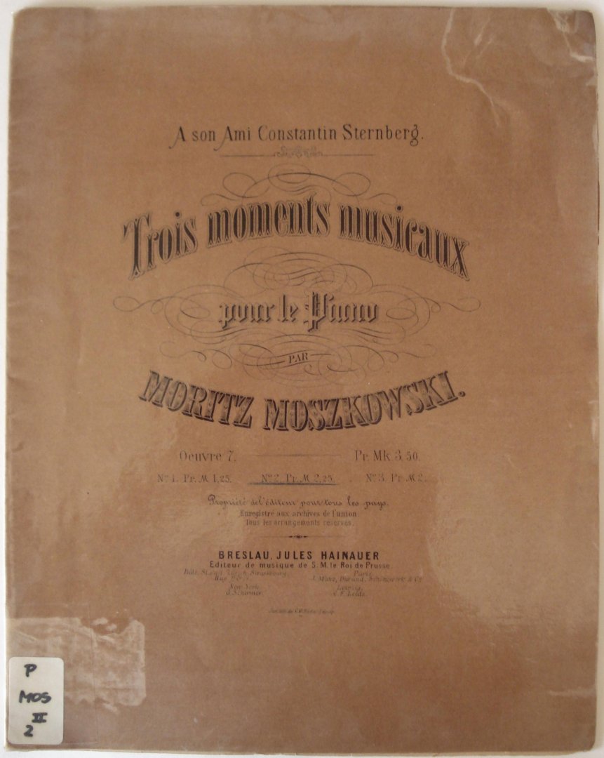 Moszkowski, Moritz - Trois moments musicaux pour le piano