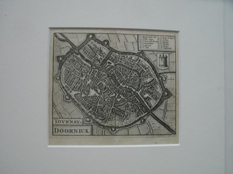 antique map (kaart). - Tournay. Antique map of Doornik.