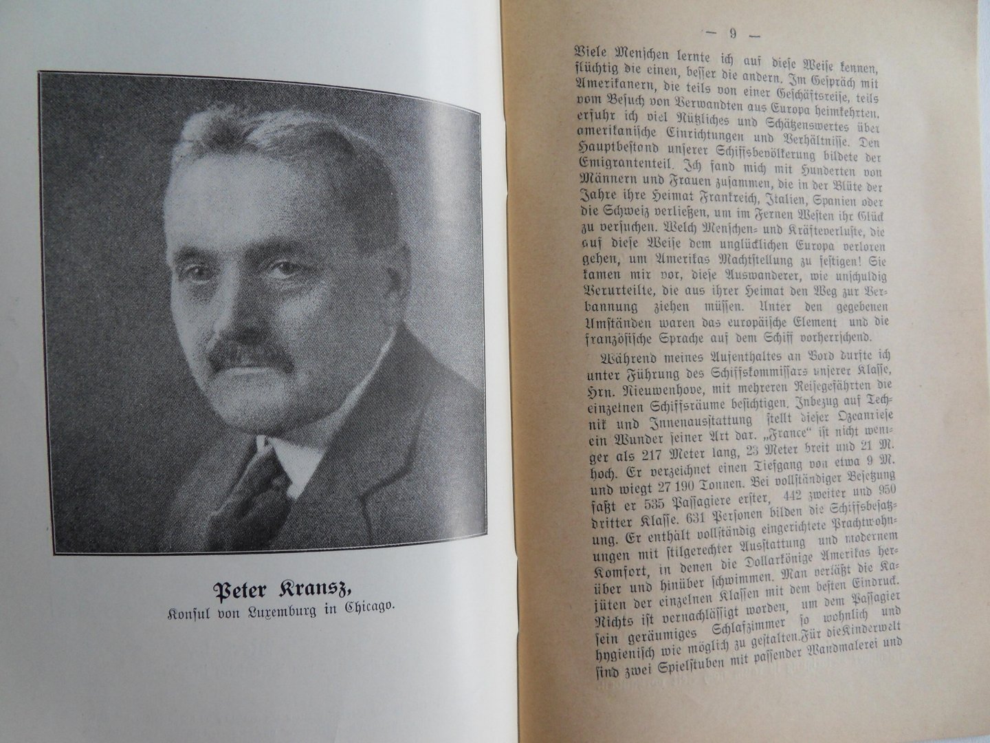 Heintz, Johann. - Auf dem Dampfer "France" nach Amerika. - Reiseerlebnisse. - Skizzen aus meinem Tagebuch.