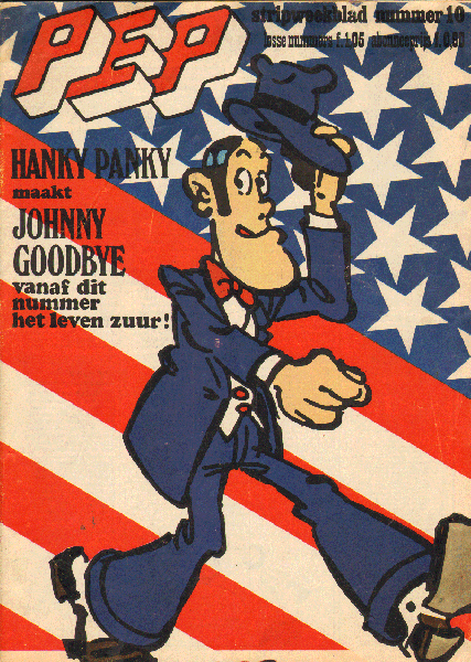 Diverse tekenenaars - PEP 1975 nr. 10, 7 maart, stripweekblad met o.a. JOHNNY GOODBYE (COVER), CONAN (LOSSE BIJLAGE), DIVERSE STRIPS : ASTERIX, FRANKA, DE GENERAAL, ROODBAARD, RIK RINGERS, goede staat