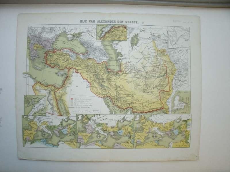 antique map (kaart). - (Alexander de grote) Rijk van Alexander den Groote.