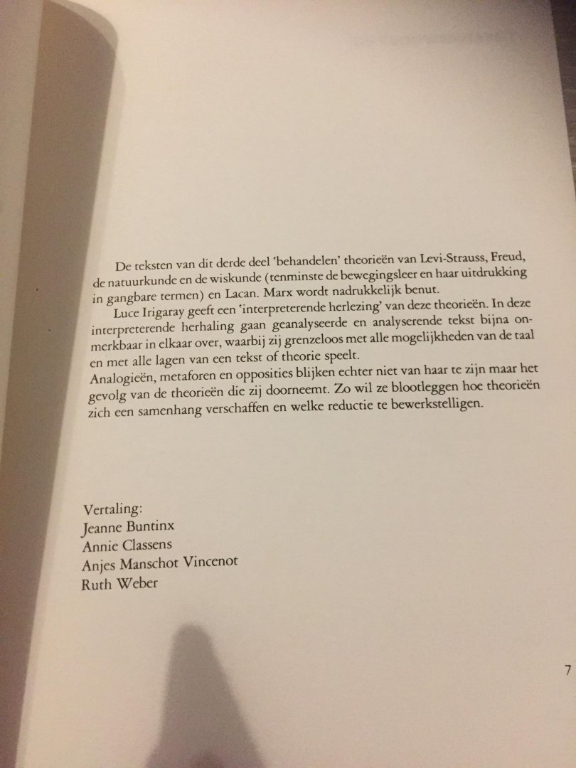 Luce Irigaray - De vrouwenmarkt waren onder elkaar Mechanica van het vloeiende