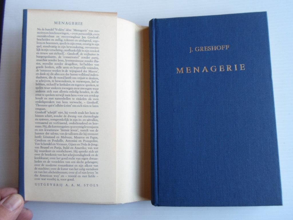 Greshoff, J.G. - Menagerie, Herinneringen en Beschouwingen