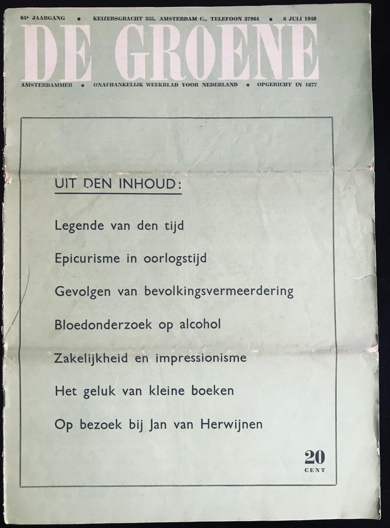  - De Groene Amsterdammer: 6 exemplaren 1939 - 1940