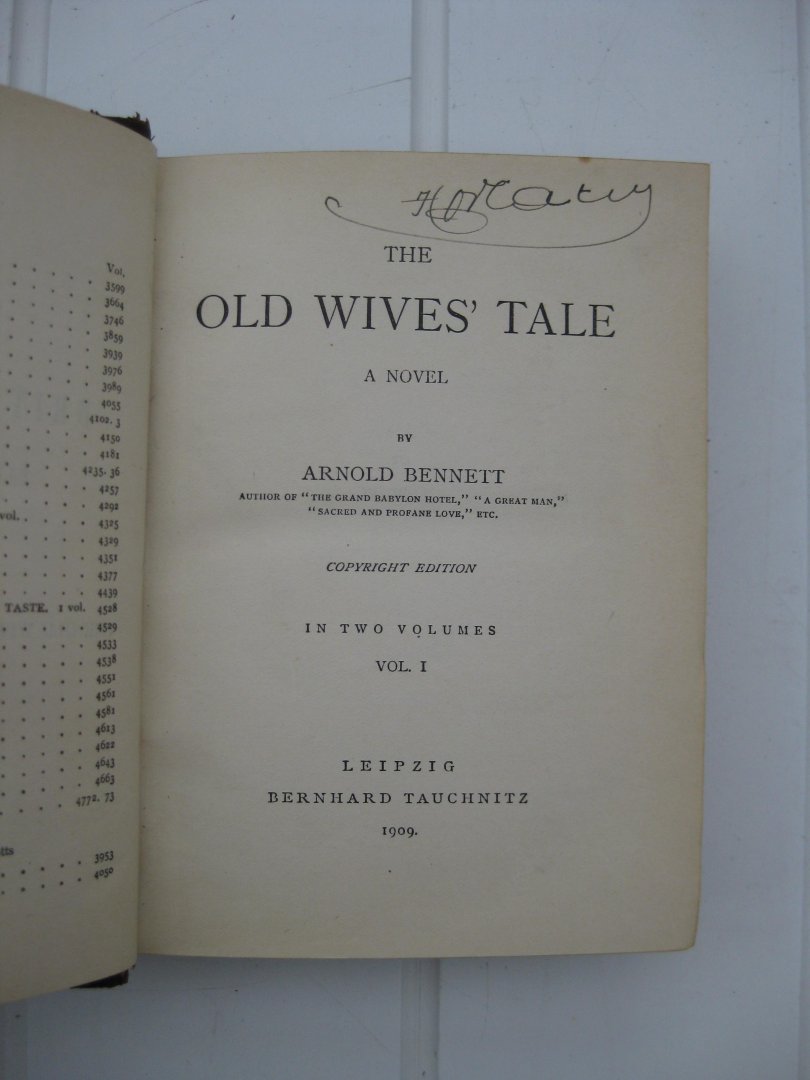  - The old wives' tale. A novel. Vol. I and II.