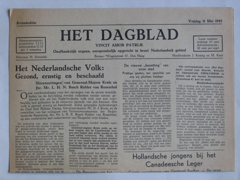 Krant - Nederland vecht, ter land, ter zee en in de lucht