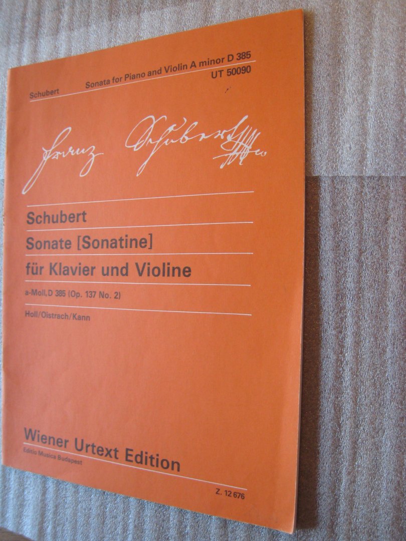 Schubert, Franz - Sonata [Sonatine] für Klavier und Violine a-Moll, D 385 (Op. 137 No. 2)