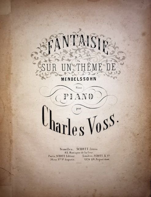Voss, Charles: - Fantaisie sur un thême de Mendelssohn pour piano (l`adieu de chasseur)