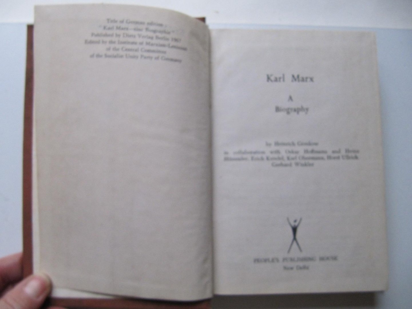 Heinrich Gemkow - Karl Marx, A Biography