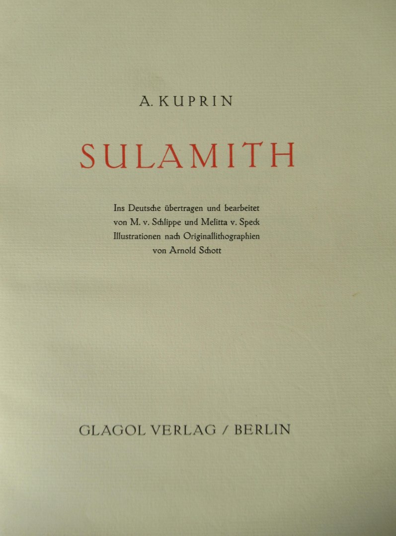 Kuprin, A. - Sulamith